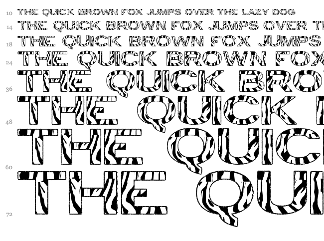 Zebra TFB font waterfall